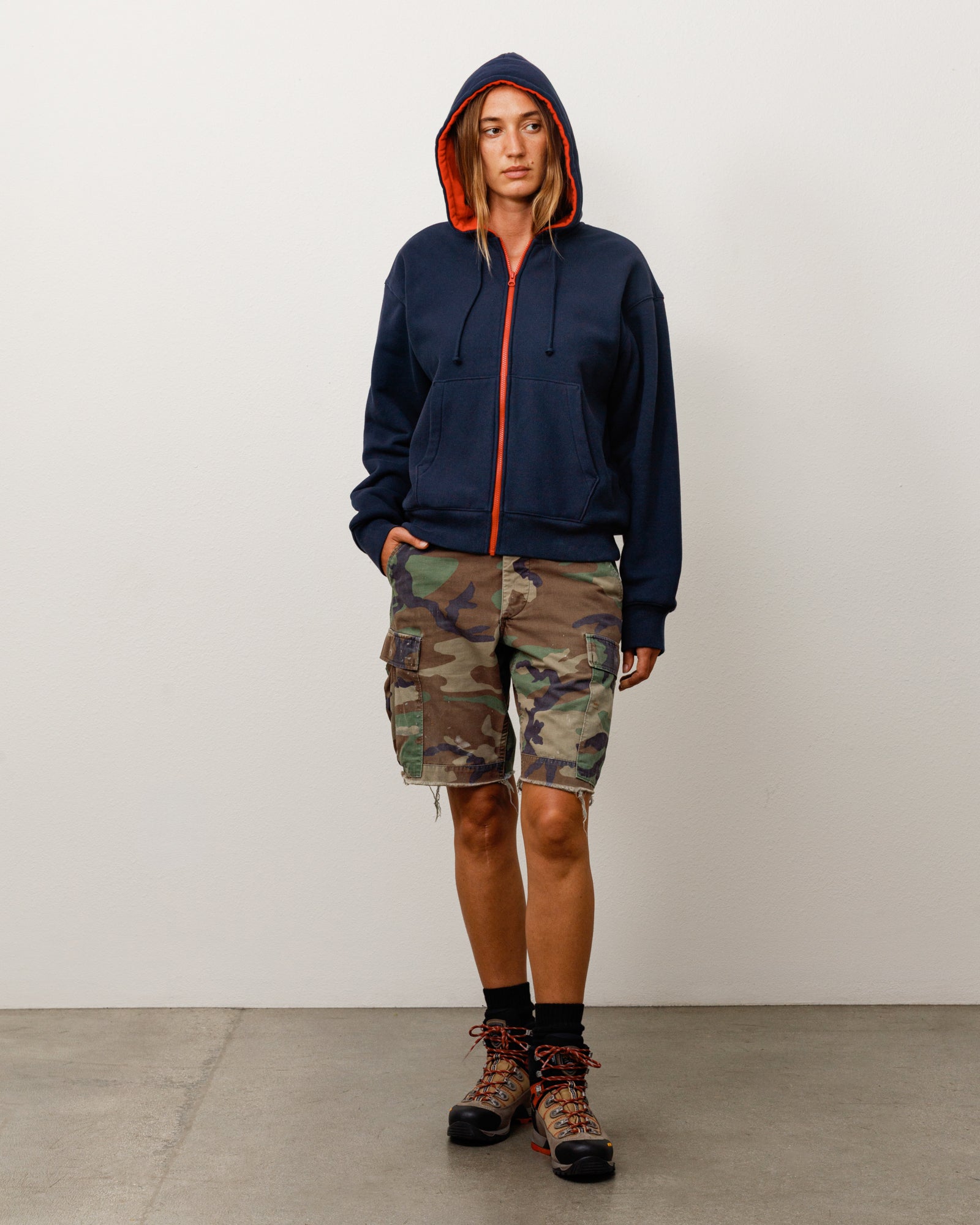DOUBLE FACED ZIP HOODIE