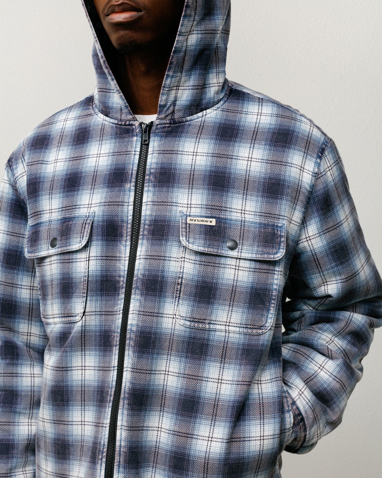 Alternative view of ZIP HOODED PLAID SHIRT