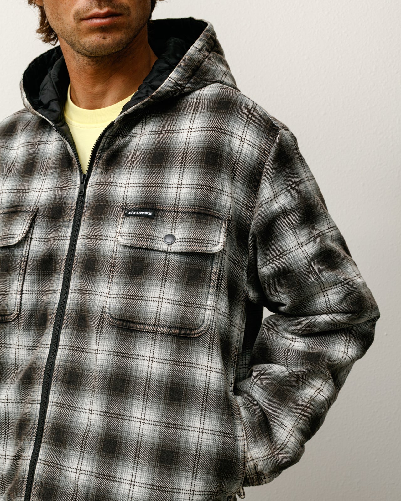 Alternative view of ZIP HOODED PLAID SHIRT