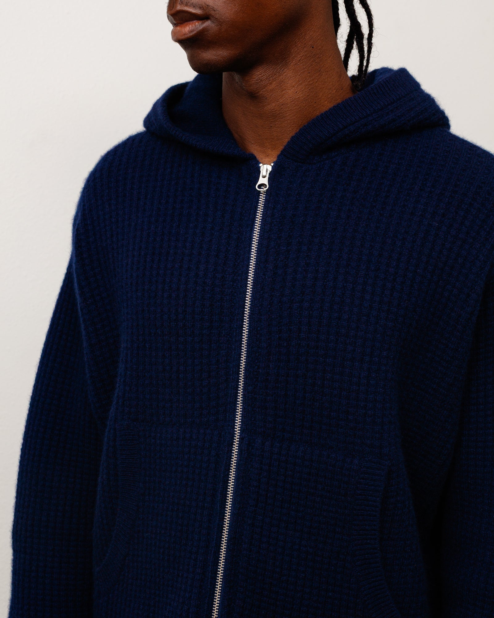 Alternative view of WAFFLE CASHMERE ZIP HOOD SWEATER