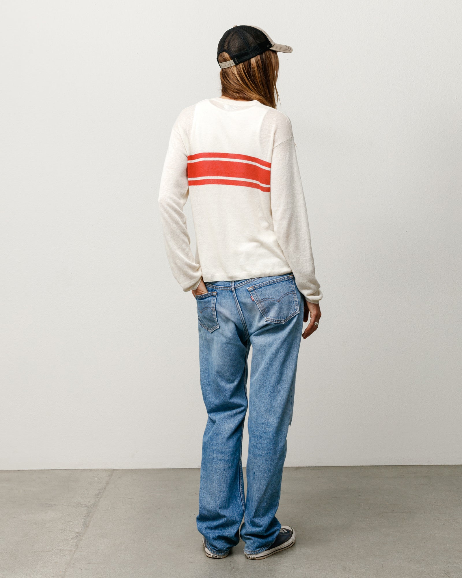 Alternative view of LIGHTWEIGHT STRIPED SWEATER